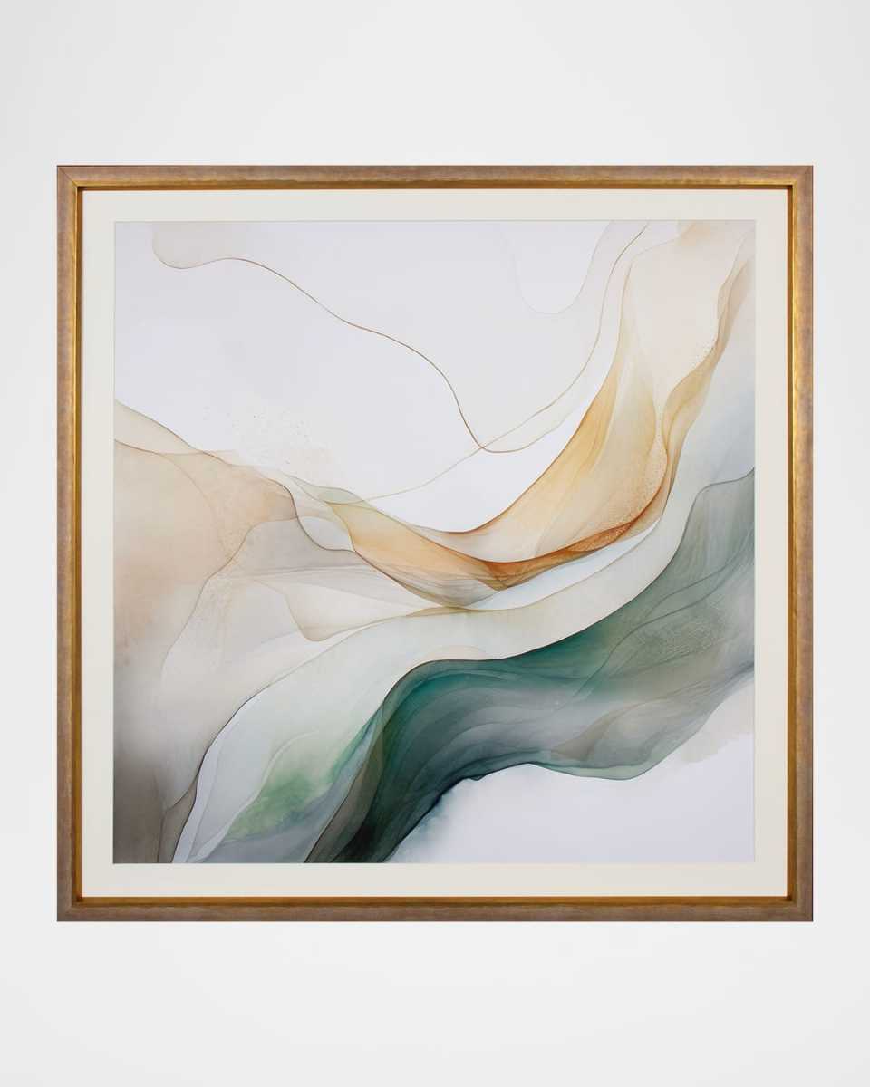 "Green Splash III" Framed Giclee by Irina Orlov